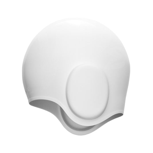 WAVE Waterproof Solid Color Ear Guard Silicone Swimming Cap, Color: White - Swimming Caps by WAVE | Online Shopping South Africa | PMC Jewellery | Buy Now Pay Later Mobicred