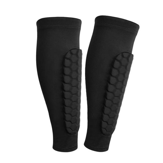 Sports Outdoor Basketball Ride Honeycomb Anti -Collision Leg Protection  L (Black） - Sports Safety by PMC Jewellery | Online Shopping South Africa | PMC Jewellery | Buy Now Pay Later Mobicred