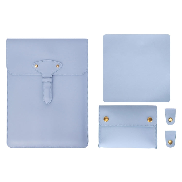 S177 3 In 1 Leather Waterproof Laptop Liner Bags, Size: 13 inches(Baby Blue) - 13.3 inch by PMC Jewellery | Online Shopping South Africa | PMC Jewellery | Buy Now Pay Later Mobicred