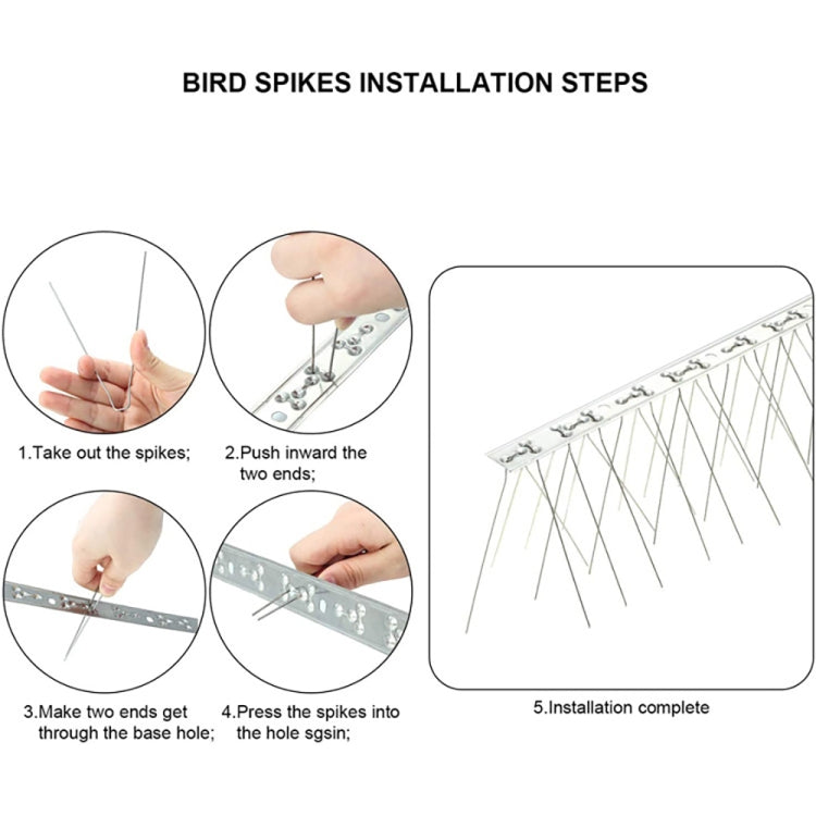 10 Sets 25cm Long Stainless Steel Bird Repellent Thorn Anti-cat Thorn Bird Device - Outdoor Insect Repellent by PMC TechLife | Online Shopping South Africa | PMC TechLife
