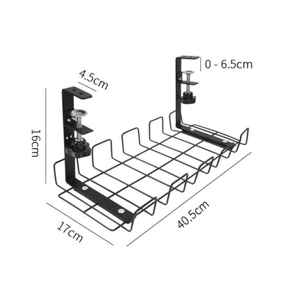 Under Desk Cable Management Tray Carbon Steel Cable Organizer Cable Storage Rack - Shelf & Hooks by PMC Jewellery | Online Shopping South Africa | PMC Jewellery