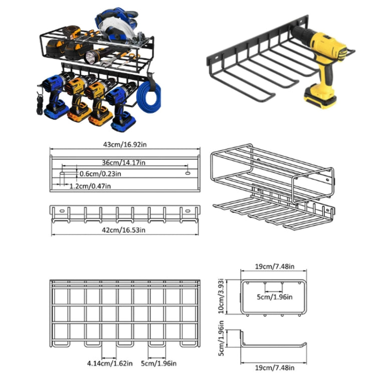 Wall Mounted Handheld Drill Tool Storage Rack, Specification: Complete set - free shipping - PMC TechLife - Order now!