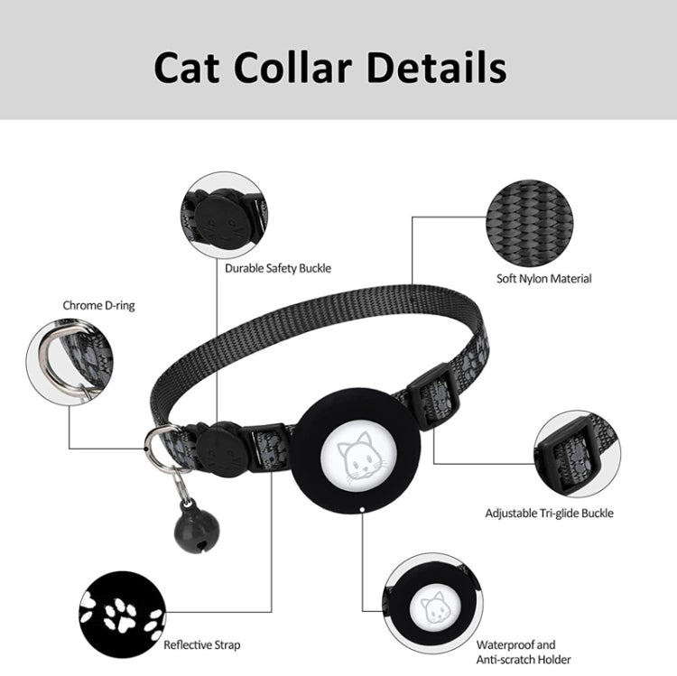 Pet Cat Reflective Collar with Bell for Airtag Tracker(Purple) - Pet Series by PMC TechLife | Online Shopping South Africa | PMC TechLife