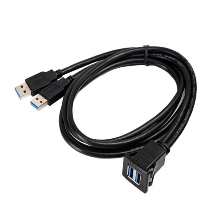 RF-56 Dual-port USB3.0 Waterproof Cable Car Dashboard Audio Extension Line, Cable Length: 1m - DIY Cables by PMC TechLife | Online Shopping South Africa | PMC TechLife