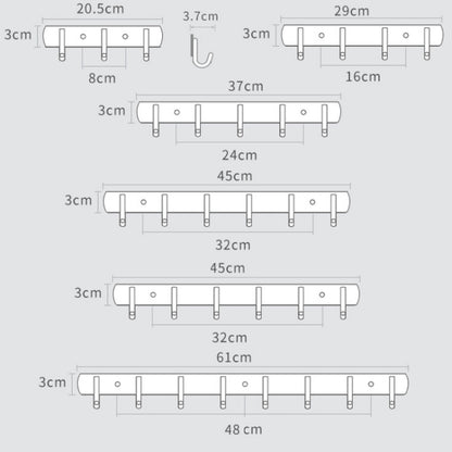 304 Stainless Steel No Punching Door Rear Coat Hook, Specification: 3 Hooks - Shelf & Hooks by PMC Jewellery | Online Shopping South Africa | PMC Jewellery