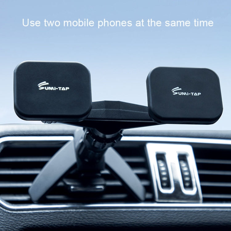 SUMITAP STH-S44Y Car Mobile Phone Double Head Magnetic Stand(Gray) - Car Holders by SUMITAP | Online Shopping South Africa | PMC Jewellery | Buy Now Pay Later Mobicred