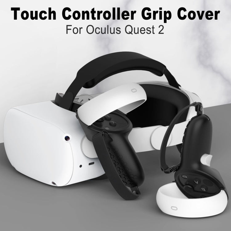 VR Controller Anti-collision Half-pack Silicone Protective Cover For Oculus Quest 2(Black) - VR Accessories by PMC Jewellery | Online Shopping South Africa | PMC Jewellery | Buy Now Pay Later Mobicred