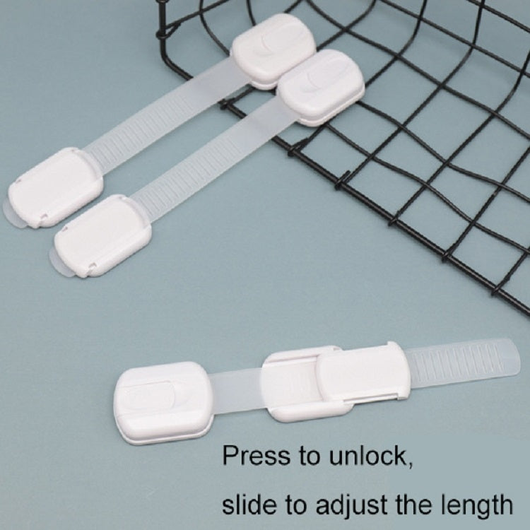 Slide Adjust Baby Safety Lock Refrigerator Drawer Lock(White) - Safety Equipment by PMC Jewellery | Online Shopping South Africa | PMC Jewellery