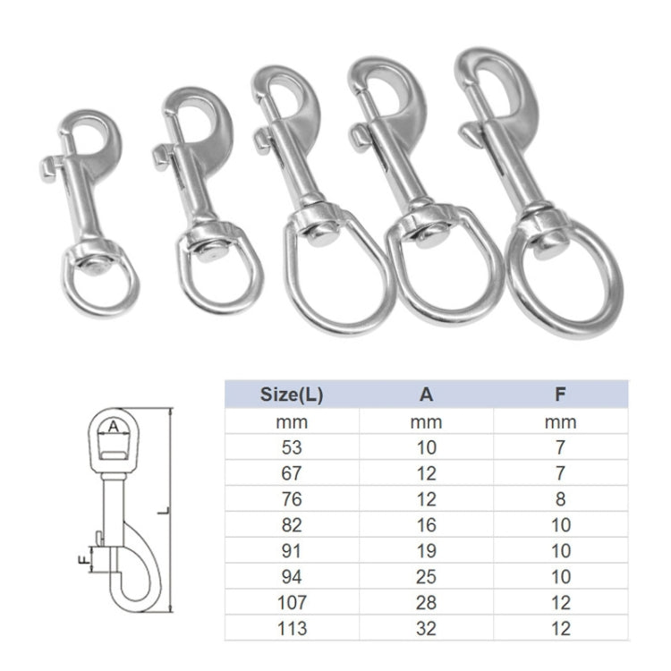 Stainless Steel Swivel Single Hook Pet Leash Hook, Specification: 115mm - Hooks by PMC TechLife | Online Shopping South Africa | PMC TechLife | Buy Now Pay Later Mobicred