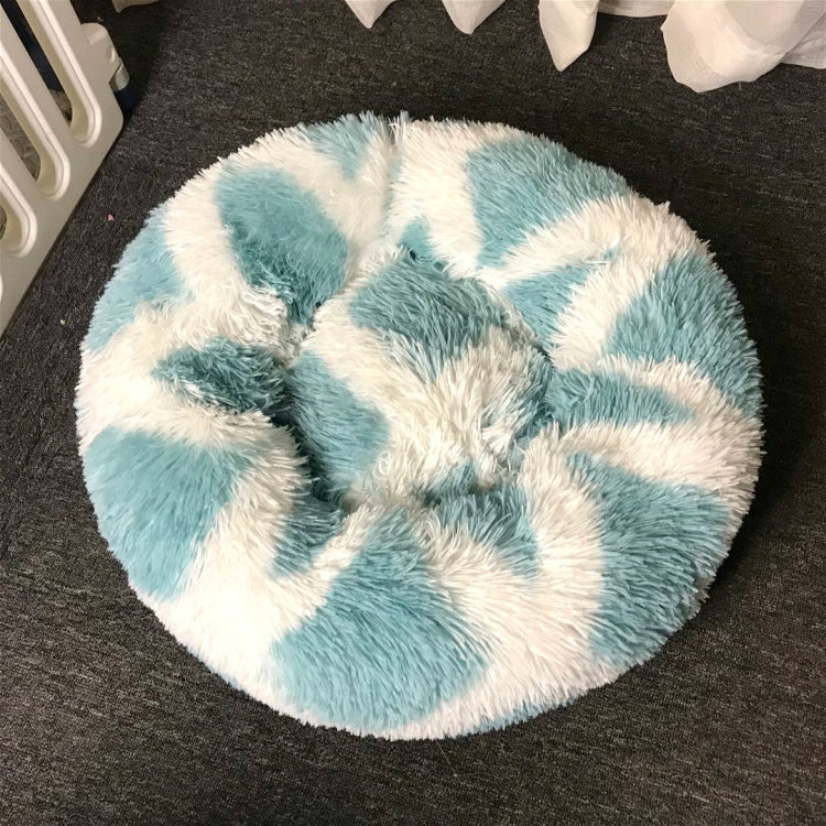 Long-haired Round Pet Kennel Warm Pet Bed, Specification: 60cm(Blue) - Pet Houses & Accessories by PMC TechLife | Online Shopping South Africa | PMC TechLife | Buy Now Pay Later Mobicred