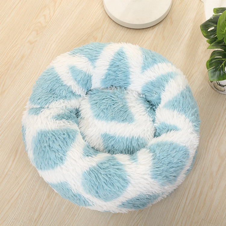 Long-haired Round Pet Kennel Warm Pet Bed, Specification: 60cm(Blue) - Pet Houses & Accessories by PMC TechLife | Online Shopping South Africa | PMC TechLife | Buy Now Pay Later Mobicred