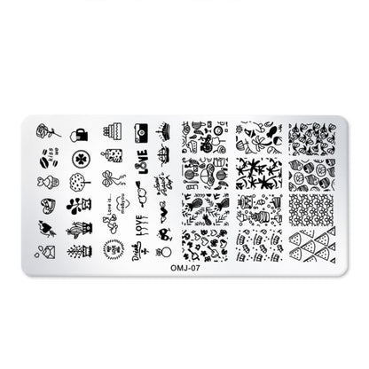 5 PCS Square Nail Art Print Template Nail Accessories(OMJ-07) - Nail Art Equipment by PMC Jewellery | Online Shopping South Africa | PMC Jewellery | Buy Now Pay Later Mobicred