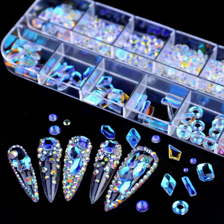 12 Grid Flat Bottom Shaped Nail Rhinestones Nail Decoration, Specification: 05 - Nail Stickers by PMC Jewellery | Online Shopping South Africa | PMC Jewellery | Buy Now Pay Later Mobicred