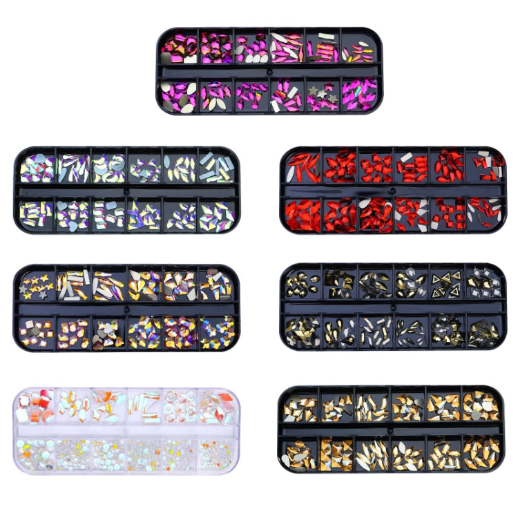 12 Grid Flat Bottom Shaped Nail Rhinestones Nail Decoration, Specification: 22 - Nail Stickers by PMC Jewellery | Online Shopping South Africa | PMC Jewellery | Buy Now Pay Later Mobicred