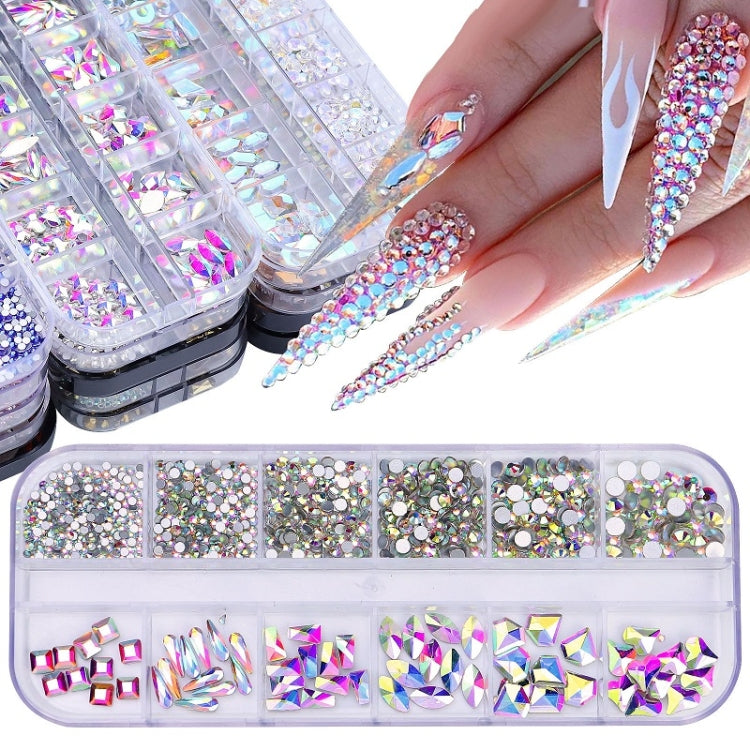 12 Grid Flat Bottom Shaped Nail Rhinestones Nail Decoration, Specification: 23 - Nail Stickers by PMC Jewellery | Online Shopping South Africa | PMC Jewellery | Buy Now Pay Later Mobicred