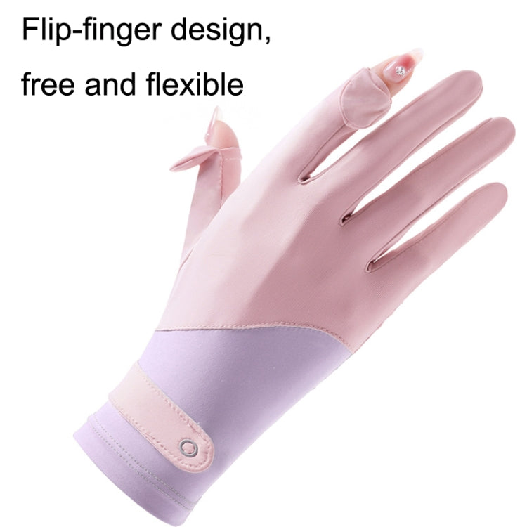 FSN02 1pair UV Resistant Ice Silk Breathable Cool Non-Slip Cycling Driving Thin Gloves Free Code(Purple Pink) - Safety Gloves by PMC Jewellery | Online Shopping South Africa | PMC Jewellery