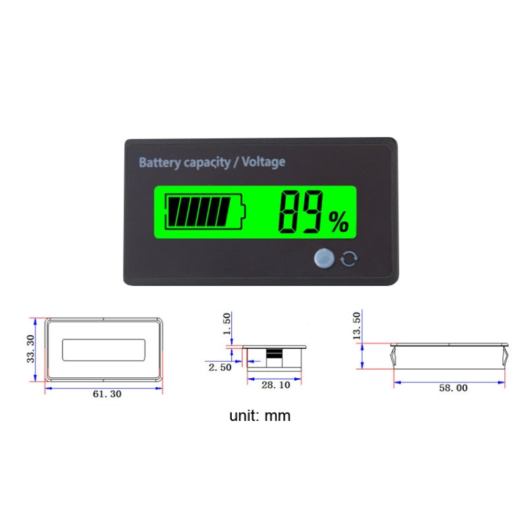 L6133 LCD Electric Motorcycle Power Display, Style: Button Front Blue Backlight - Electrical Instruments by PMC TechLife | Online Shopping South Africa | PMC TechLife | Buy Now Pay Later Mobicred