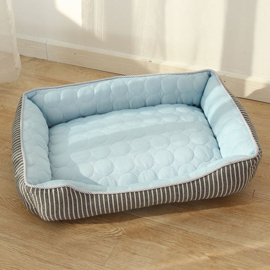 Summer Cold Feeling Dog Cat Kennel Ice Silk Cool Den L(Blue) - Beds by PMC Jewellery | Online Shopping South Africa | PMC Jewellery | Buy Now Pay Later Mobicred