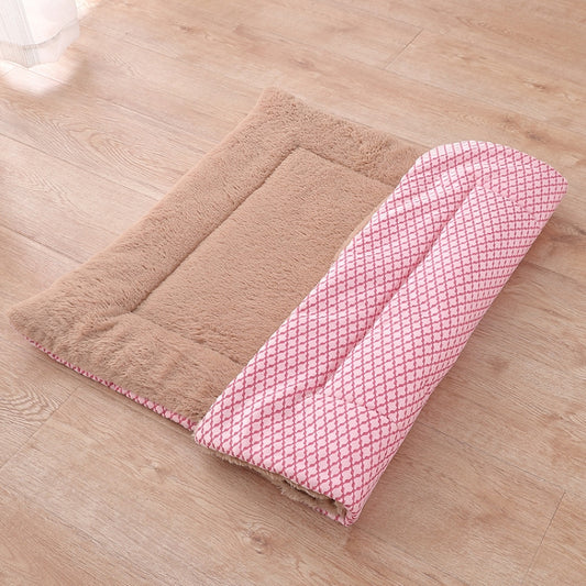 Double Sided Pet Mat Four Seasons Warm Dog Blanket,Size: L(Short Plush Pink) - Pads by PMC Jewellery | Online Shopping South Africa | PMC Jewellery | Buy Now Pay Later Mobicred