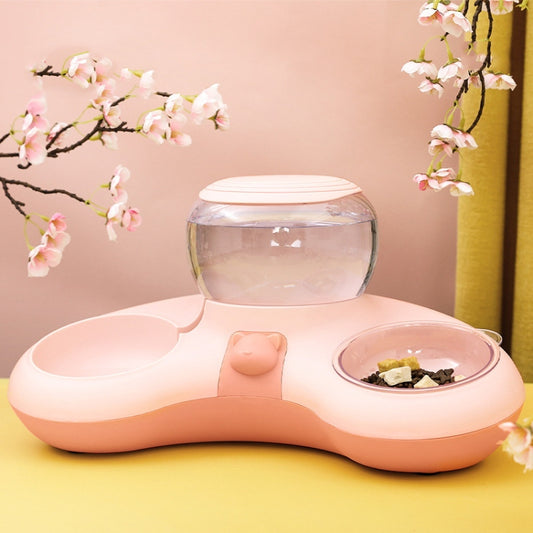 Automatic Drinking Water Feed Double Bowl Anti-overturning Dog Basin, Specification: Pink - Food Bowls by PMC Jewellery | Online Shopping South Africa | PMC Jewellery | Buy Now Pay Later Mobicred