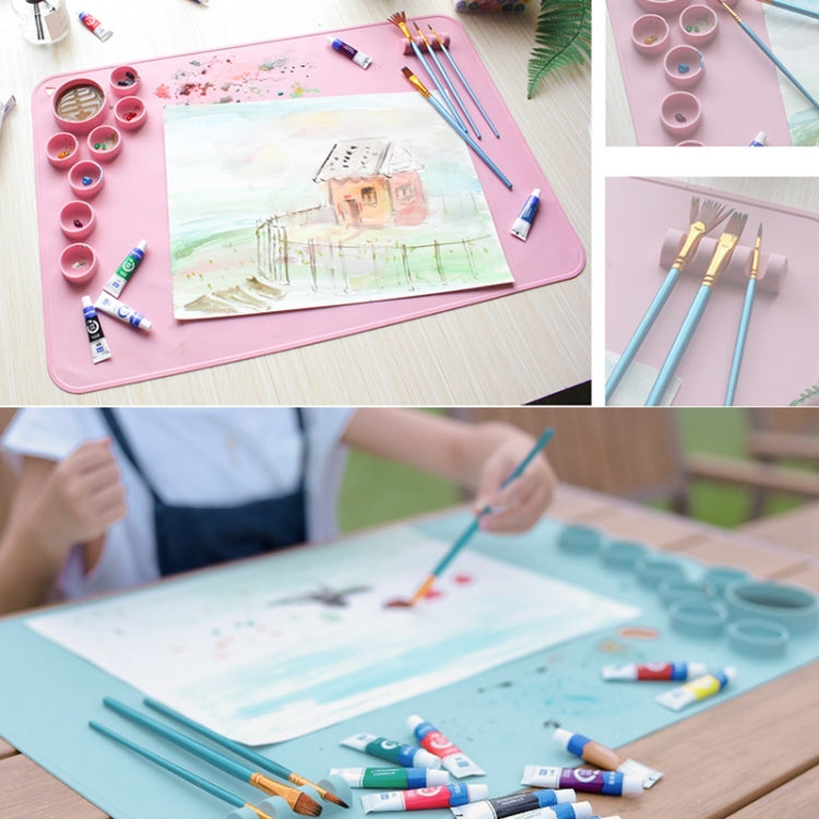 Silicone Children Drawing Pad Wipeable Washable Paint Palettes(Blue) - Art Supplies by PMC TechLife | Online Shopping South Africa | PMC TechLife