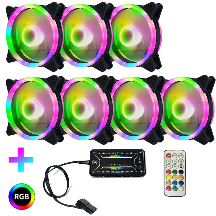 Computer CPU RGB luminous Radiator 7 Fans+Remote Control - Fan Cooling by PMC Jewellery | Online Shopping South Africa | PMC Jewellery | Buy Now Pay Later Mobicred