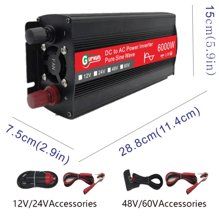 Gurxun 6000W High Power Sine Wave Inverter With Single Digital Display, Specification: 60V-220V -  by Gurxun | Online Shopping South Africa | PMC Jewellery