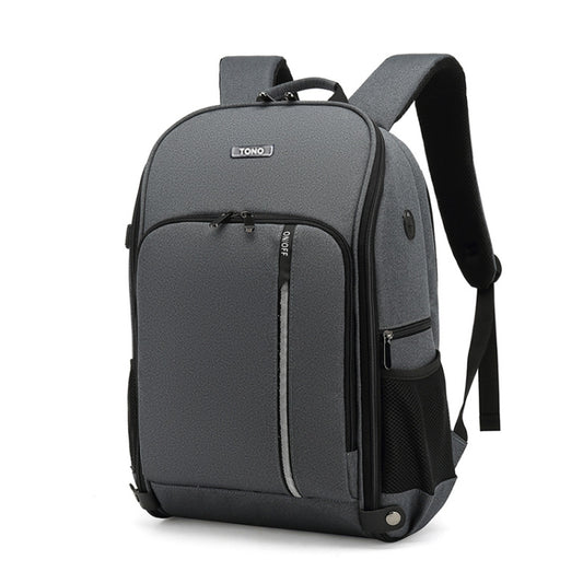 TONO LED Light SLR Digital Camera Backpack With USB Port(Grey) - Backpack by TONO | Online Shopping South Africa | PMC Jewellery | Buy Now Pay Later Mobicred