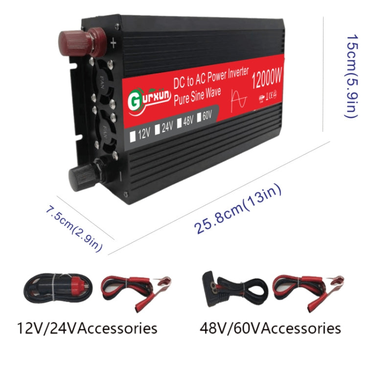 Gurxun 12000W High Power Household Car Sine Wave Inverter, Specification: 12V To 110V - Pure Sine Wave by PMC Jewellery | Online Shopping South Africa | PMC Jewellery | Buy Now Pay Later Mobicred