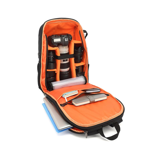 Oxford Cloth Waterproof Photography Backpack 17 Inch Laptop Backpack(Orange) - Backpack by PMC Jewellery | Online Shopping South Africa | PMC Jewellery | Buy Now Pay Later Mobicred