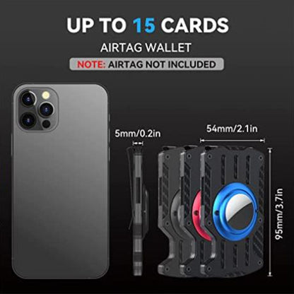 Men Ultra Slim Tracker Card Holder RFID Metal Card Holder for AirTag(Black) - Wallet Series by PMC Jewellery | Online Shopping South Africa | PMC Jewellery