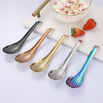 2 PCS 304 Stainless Steel Small Caviar Colander Molecular Cooking Spoon, Color: Black - Gadgets by PMC Jewellery | Online Shopping South Africa | PMC Jewellery | Buy Now Pay Later Mobicred