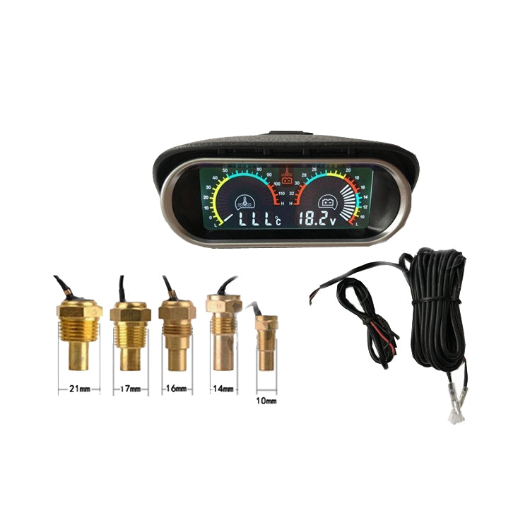 Agricultural Vehicle Car Modification Instrument, Style: Water Temperature (16mm) With Voltage - Clocks & Car Meters by PMC TechLife | Online Shopping South Africa | PMC TechLife | Buy Now Pay Later Mobicred