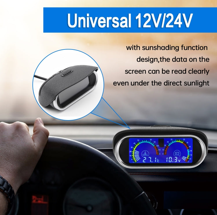Agricultural Vehicle Car Modification Instrument, Style: Water Temperature (16mm) With Voltage - Clocks & Car Meters by PMC TechLife | Online Shopping South Africa | PMC TechLife | Buy Now Pay Later Mobicred