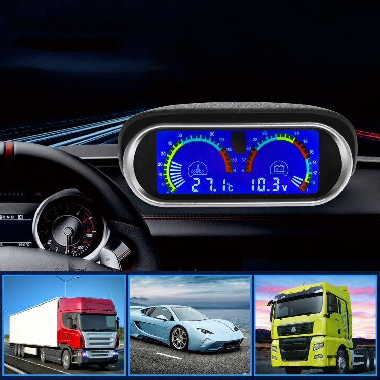 Agricultural Vehicle Car Modification Instrument, Style: Water Temperature (16mm) With Voltage - Clocks & Car Meters by PMC TechLife | Online Shopping South Africa | PMC TechLife | Buy Now Pay Later Mobicred