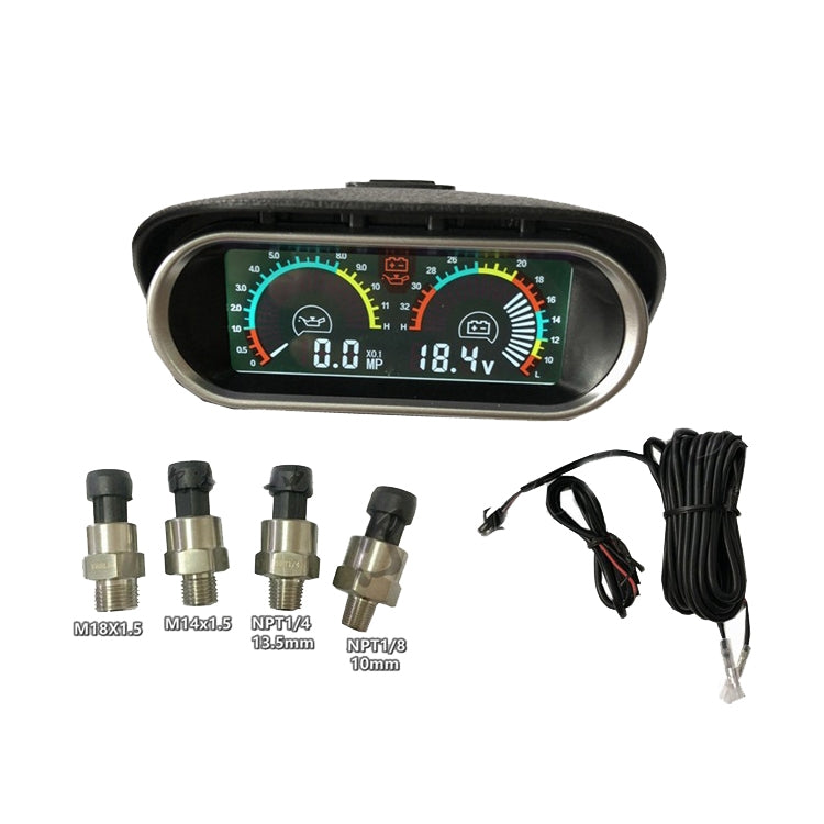 Agricultural Vehicle Car Modification Instrument, Style: Oil Meter (NPT1/8) With Voltage - Clocks & Car Meters by PMC TechLife | Online Shopping South Africa | PMC TechLife | Buy Now Pay Later Mobicred
