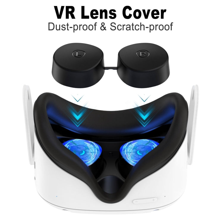 VR Silicone Eye Mask+Lens Protective Cover+Joystick Hat, For Meta Quest 2(Black) - VR Accessories by PMC TechLife | Online Shopping South Africa | PMC TechLife | Buy Now Pay Later Mobicred