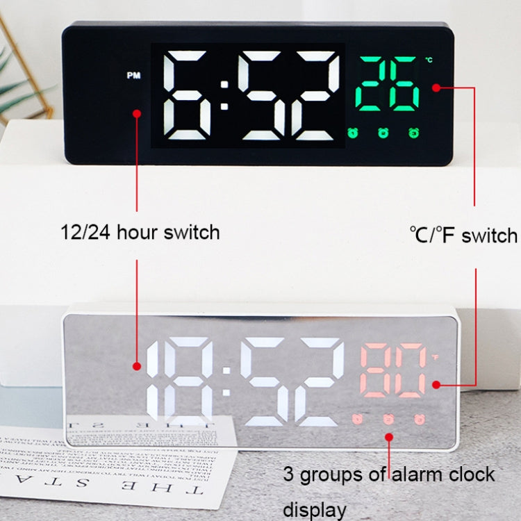 0715 Voice-activated LED Mute Date Temperature Display Electronic Clock(Black Shell Blue Light) - Alarm Clocks by PMc TechLife | Online Shopping South Africa | PMc TechLife | Buy Now Pay Later Mobicred