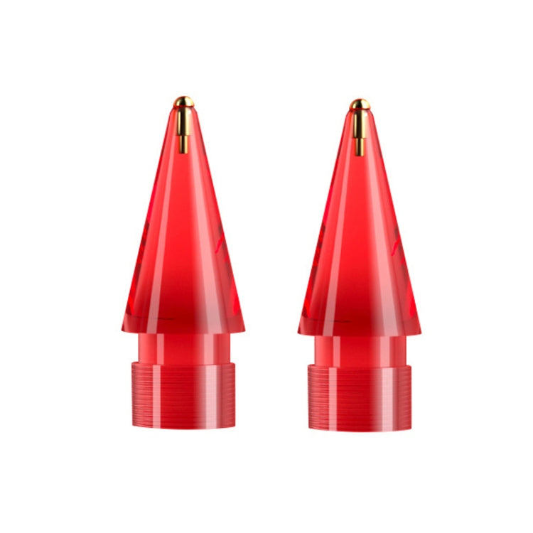 For Apple Pencil 1/2 2pcs Stylus Transparent Replacement Needle Nib, Spec: Round (Red) - Pencil Accessories by PMc TechLife | Online Shopping South Africa | PMc TechLife | Buy Now Pay Later Mobicred