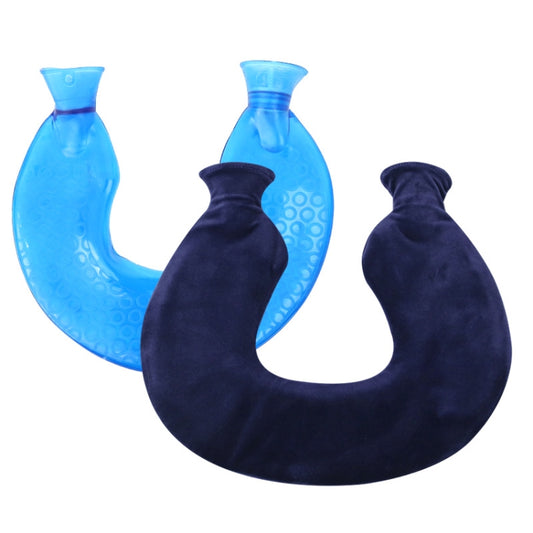 U-shaped PVC Hot Compress Shoulder And Neck Explosion-proof Water Injection Hot Water Bag(Blue + Navy Crystal) - Hot Water Bags by PMC Jewellery | Online Shopping South Africa | PMC Jewellery | Buy Now Pay Later Mobicred