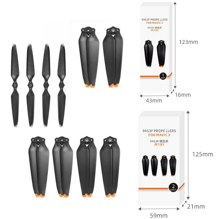 For Mavic 3 2pairs Sunnylife 9453F-2 Silver Paddle Tip Quick Release Blades - DIY Propeller by Sunnylife | Online Shopping South Africa | PMC Jewellery | Buy Now Pay Later Mobicred