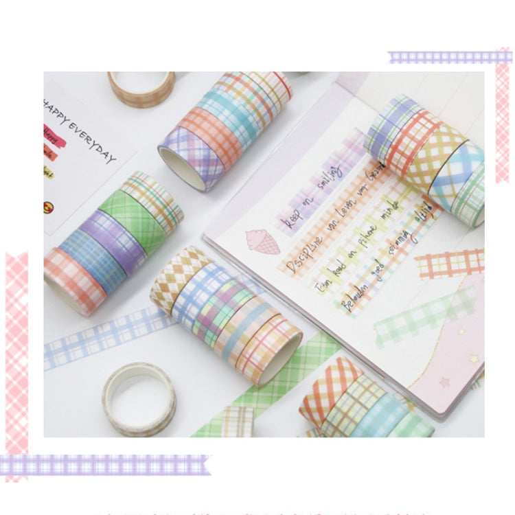 60 Rolls 1.5cm x 2m Small Fresh Lattice Salt Series Hand Account Tape Set - Tape & Solid glue by PMC TechLife | Online Shopping South Africa | PMC TechLife