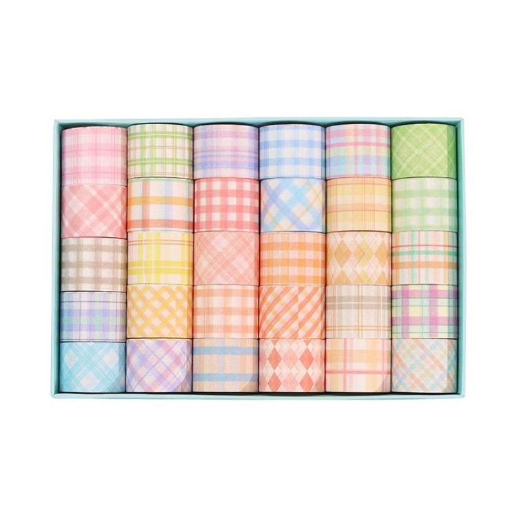 30 Rolls 3cm x 2m Small Fresh Lattice Salt Series Hand Account Tape Set - Tape & Solid glue by PMC TechLife | Online Shopping South Africa | PMC TechLife