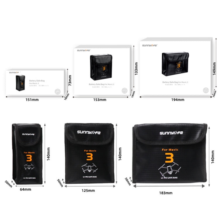 For Mavic 3 Sunnylife M3-DC106 3 In 1 Batteries Safe Storage Explosion-proof Bags - Backpacks & Bags by Sunnylife | Online Shopping South Africa | PMC TechLife | Buy Now Pay Later Mobicred