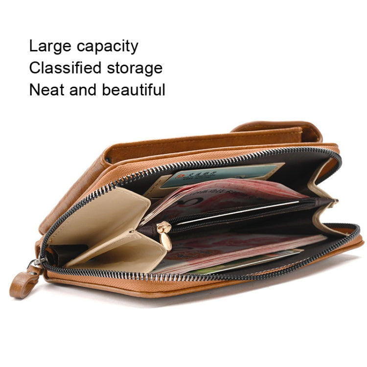 Lady Purse Shoulder Crossbody Bag Multi-functional Mobile Phone Bag(Brown) - Single-shoulder Bags by PMC TechLife | Online Shopping South Africa | PMC TechLife