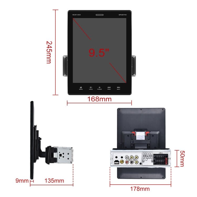 C800 9.5 Inch MP5 Single Butt Carplay Player, Style: Standard - free shipping - PMC TechLife - Order now!