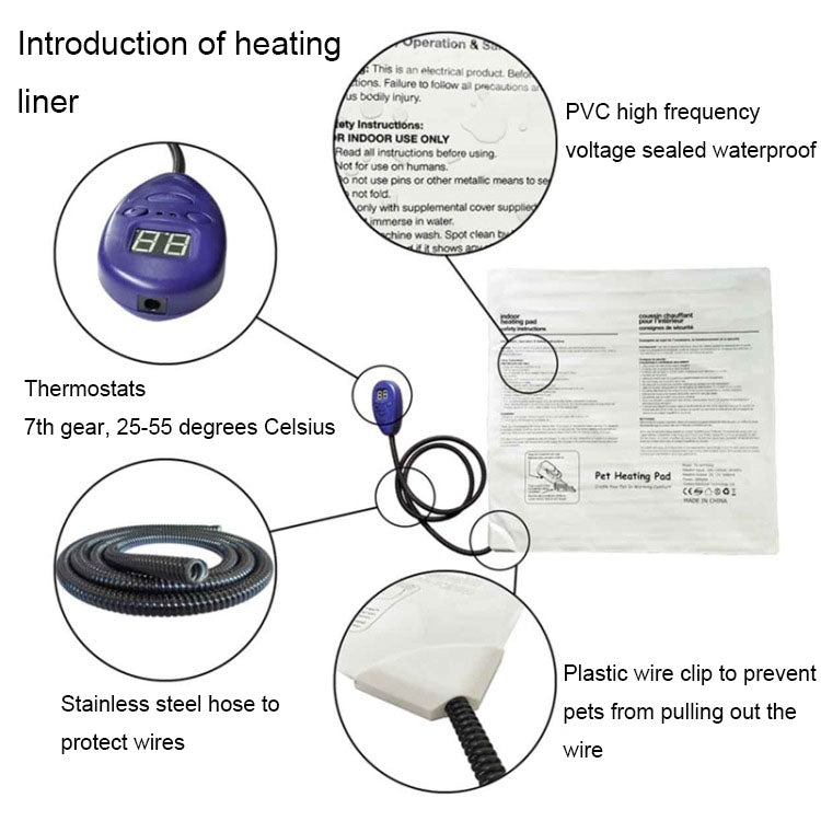 65x40cm Coffee 12V Low Voltage Multifunctional Warm Pet Heating Pad Pet Electric Blanket(AU Plug) - Pads by PMC TechLife | Online Shopping South Africa | PMC TechLife | Buy Now Pay Later Mobicred