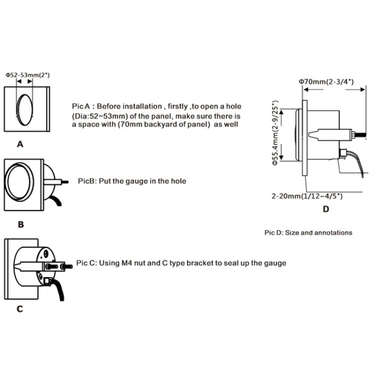 PMM2 DN52mm 12/24V 0-190Ohm Marine Balance Table Lift Table(WS) - Marine Accessories & Parts by PMC Jewellery | Online Shopping South Africa | PMC Jewellery | Buy Now Pay Later Mobicred