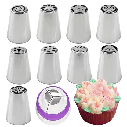 10PCS/Set Stainless Steel Laminating Nozzle Set Cake DIY Laminating Nozzle Set Baking Tools - Baking Pastry Tools by PMC Jewellery | Online Shopping South Africa | PMC Jewellery