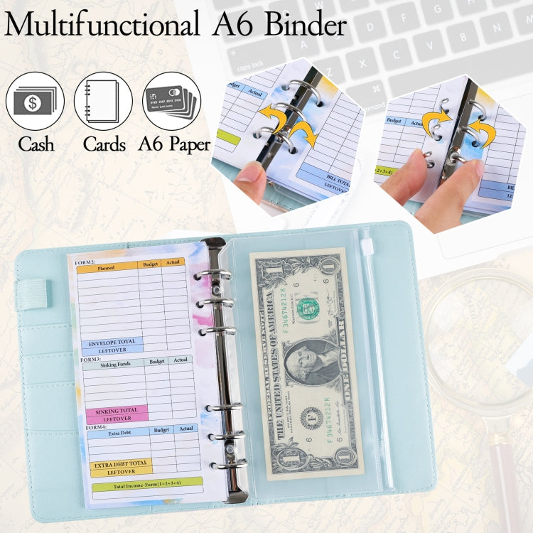 A6 Gradient Macaroon Loose-leaf Handbook Cash Budget Book(Yellow Pink Purple) - Notebooks by PMC TechLife | Online Shopping South Africa | PMC TechLife
